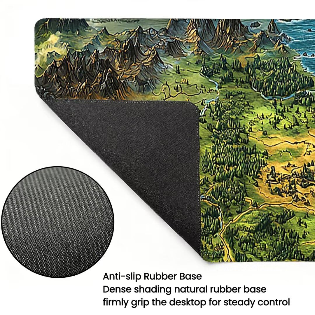 Leśna podkładka pod mysz XXL - 1600x800x3mm - krajobraz Duża mata na biurko z przeszytymi krawędziami Wodoodporna antypoślizgowa do komputera, laptopa poprawia precyzję i szybkość. -36802
