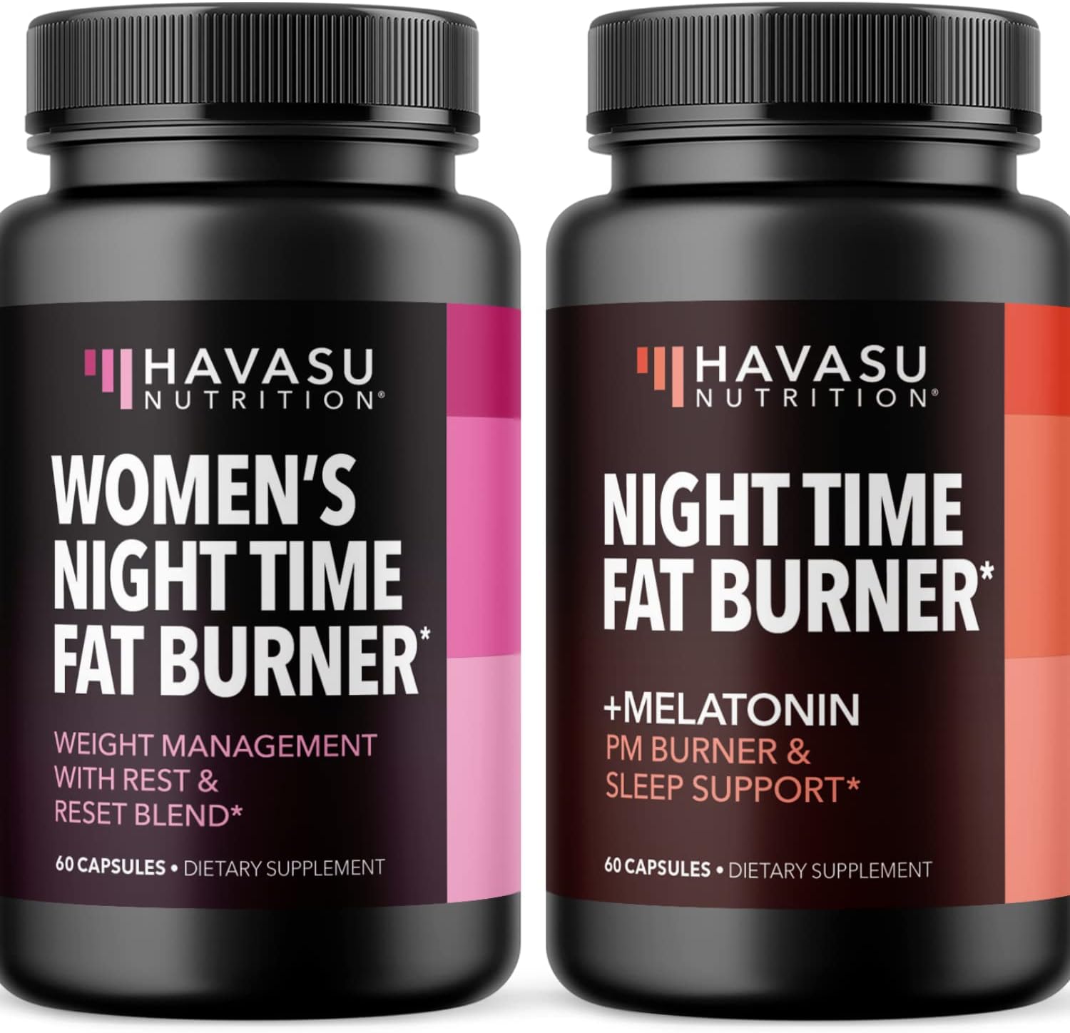 Night Time Fat Burner for Women and Men | A Bundle for Partners to Help Support Weight Loss Together | Rest & Reset Blends with Melatonin for Sleep Support | 60 Women's Capsules & 60 Men's Capsules