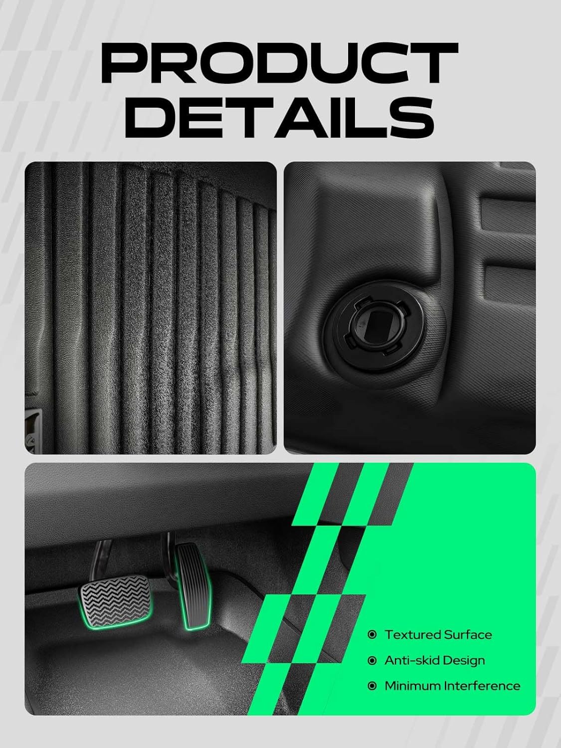 YHTAUTO Floor Mats Compatible with Honda Ridgeline 2017-2026, TPE Floor Liners All-Weather Protection Custom Fit, 1st Row, Set of 2