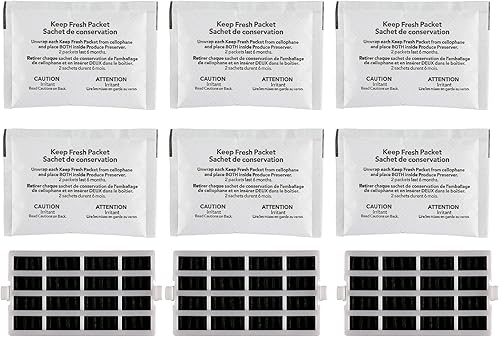 6 piezas W10346771A conservador de productos y 3 filtros de aire W10311524 compatibles con refrigerador Whirlpool KitchenAid