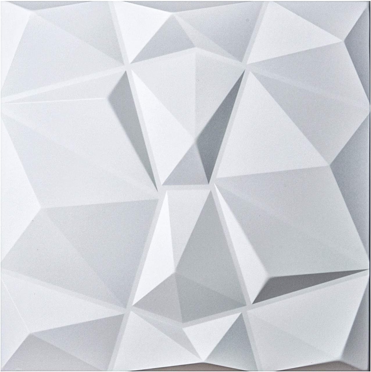 Art3d 3D Leather Tiles Decoartive 3D Wall Panels, White Diamond 23.6" x 23.6" (6 Pack)