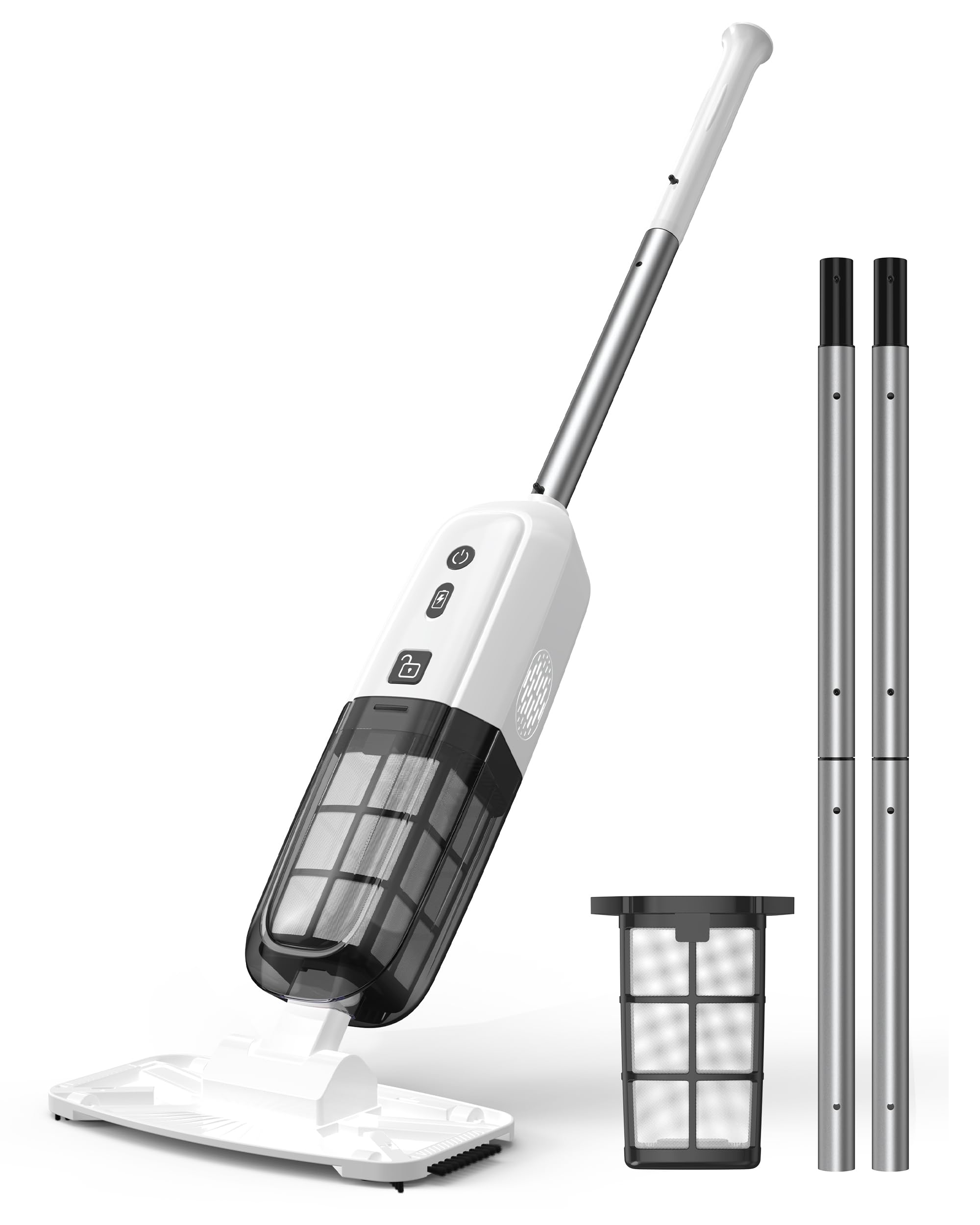 Photo 1 of K1 Handheld Pool Vacuum,Pool Vacuum for Above Ground Pool,Rechargeable Pool Cleaner with Extention Pole,16.8GPM,70 Mins Runtime,Above Ground Pool Vacuum for Inground Pools, Spas, Hot Tubs,White
