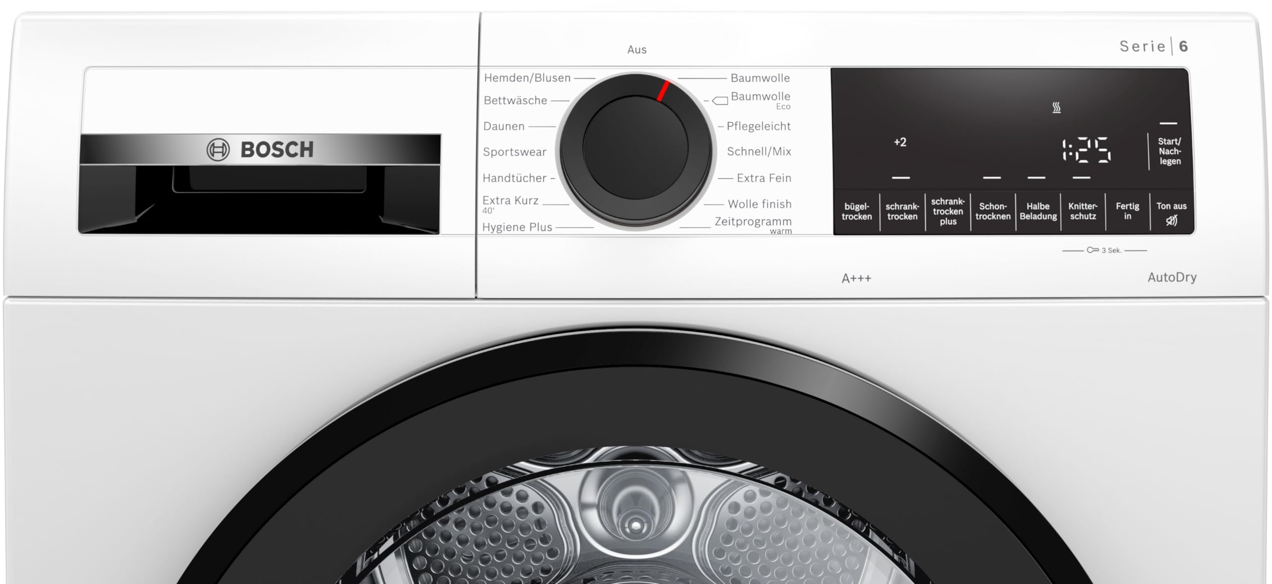 Bosch Wärmepumpentrockner für 8 kg Wäsche, Serie 6, A+++, 176 kWh/Jahr, Auto Dry, Anti Vibration-Design, Sensitive Drying-System, Umweltfreundliches Kühlmittel, Weiß, WQG233D40