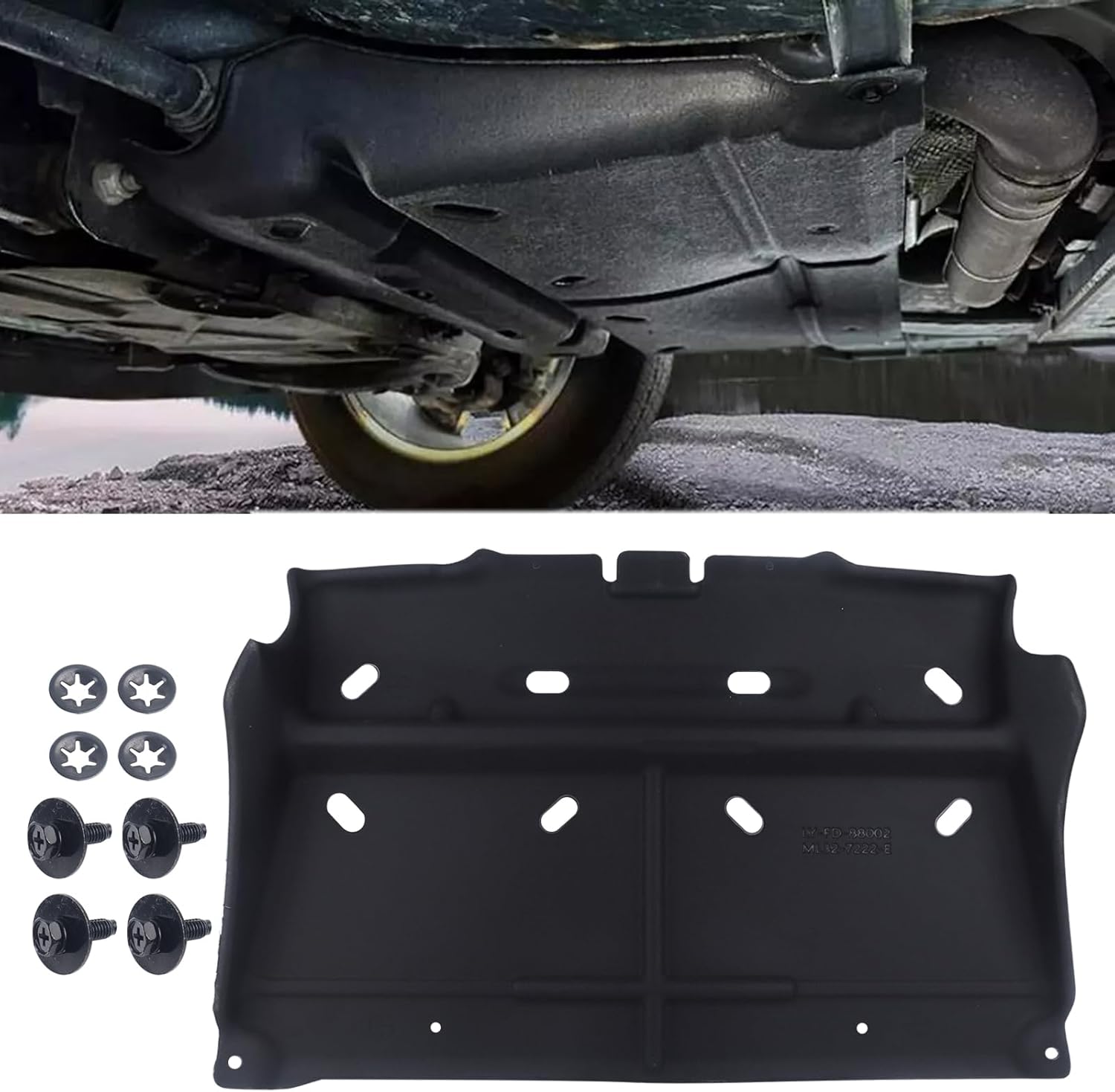 Engine Splash Shield Under Diaper Compatible with 2015-2020 Ford F150 Gasoline Engine (Not Fit Raptor Model/Not Fit 3.0L Diesel) Rplace# ML3Z-7222-D