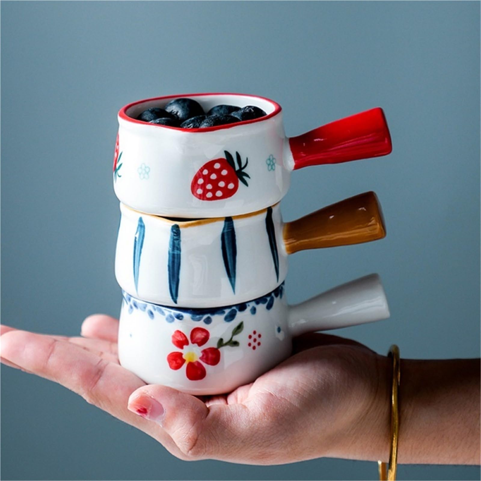 Milchkännchen, Soßenschüssel, Wasserbecher, Kaffeesahnekännchen, 2-teiliges 50-ml-Keramikgefäß mit Griff, Espresso-Gewürzgefäß, Essig-Sirup-Glas, Dipschalen