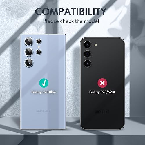 Miniatura 9 de i-Blason Protector de lente de cámara para Samsung Galaxy S23 Ultra, vidrio templado 9H Funda de cámara de vidrio antiarañazos ultrafina incluye