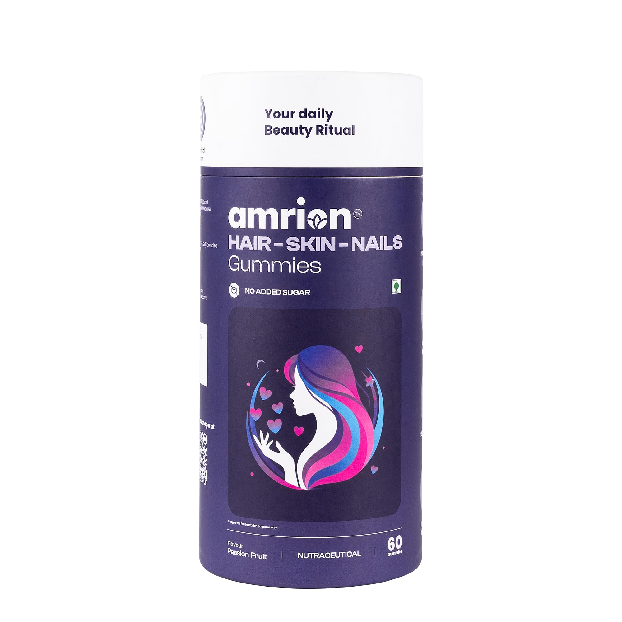 Hair Skin Nails Gummies for Women & Adults | With Gojiberry, Hibiscus, Bhringraj, Aloe Vera, Vitamin C, Vitamin E & Zinc | No Added Sugar | Passion Fruit Flavour | 60 Vegetarian Gummies-picture-14
