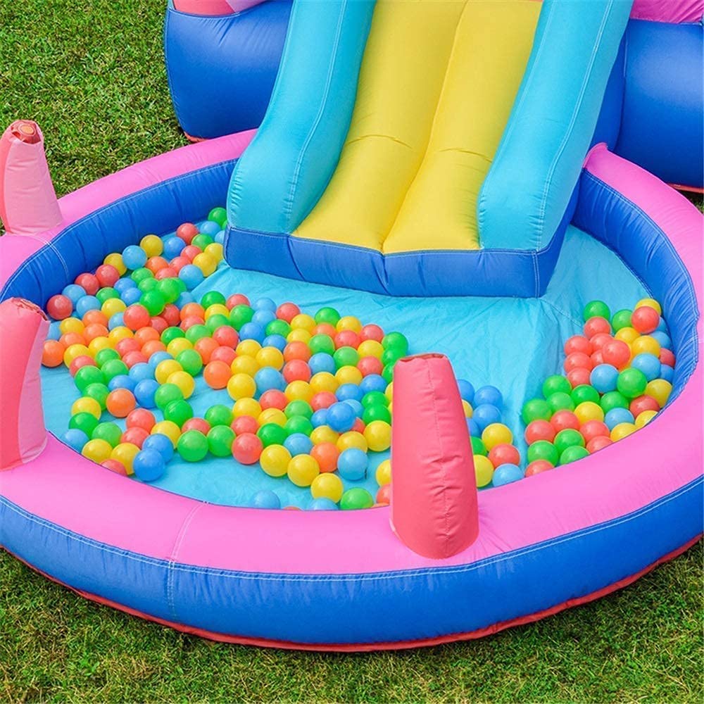 Bouncer Castle, Nadmuchiwany Park Wodny Dmuchany Zamek Z Małą Trampoliną 380x200x180cm PVC Do Użytku Domowego