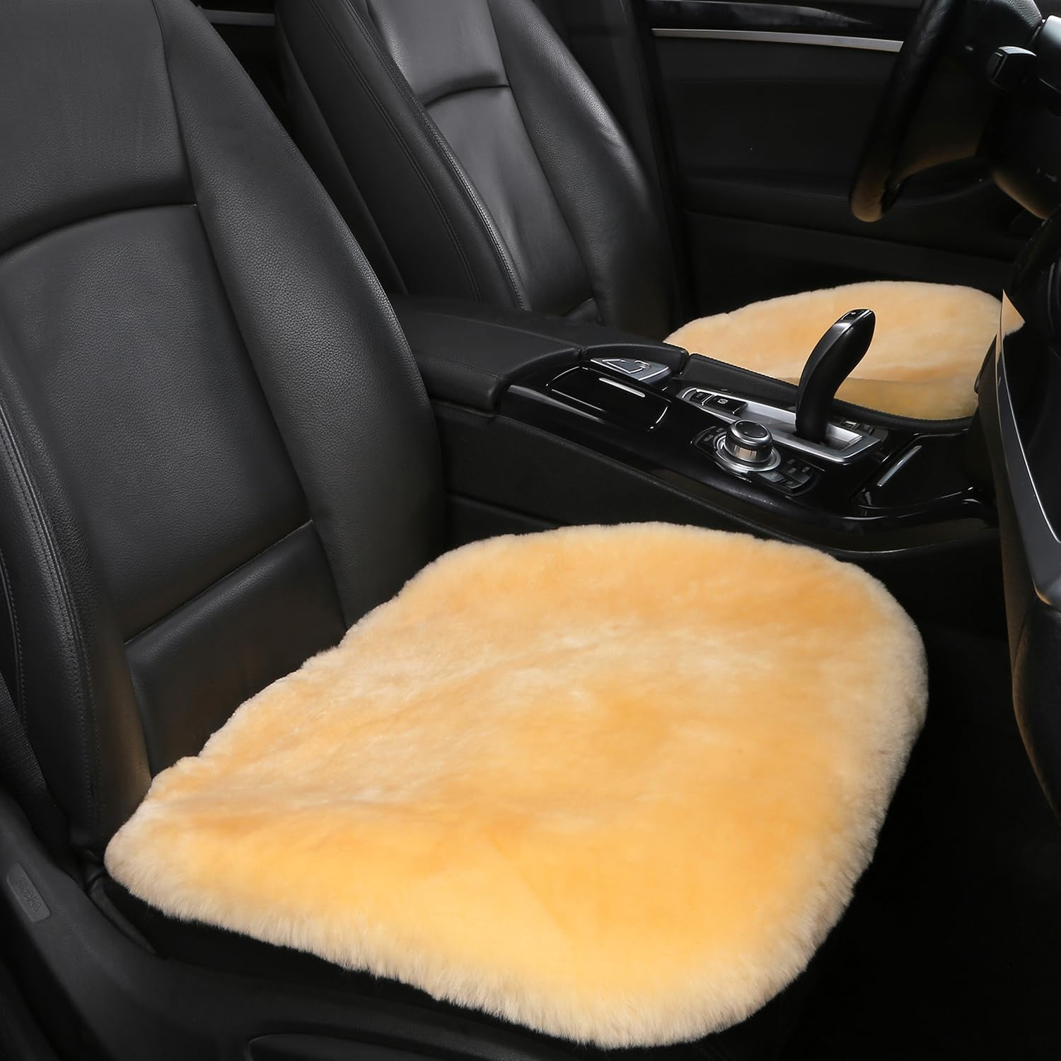 Genuine Sheepskin Car Seat Cushion Natural Fur Wool Seat Cover for Cars Trucks SUV Soft Comfort Office Chair Protector Pad Car Accessories Universal Fit