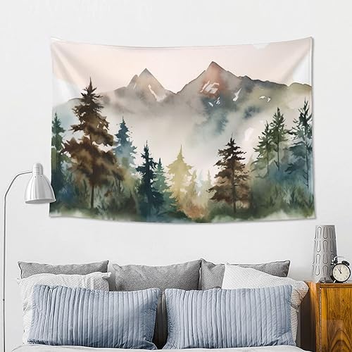 Miniatura 5 de Dixmavly Tapiz morado grande de montaña del bosque para dormitorio, tapiz colgante de pared para habitación (60 x 40 pulgadas)