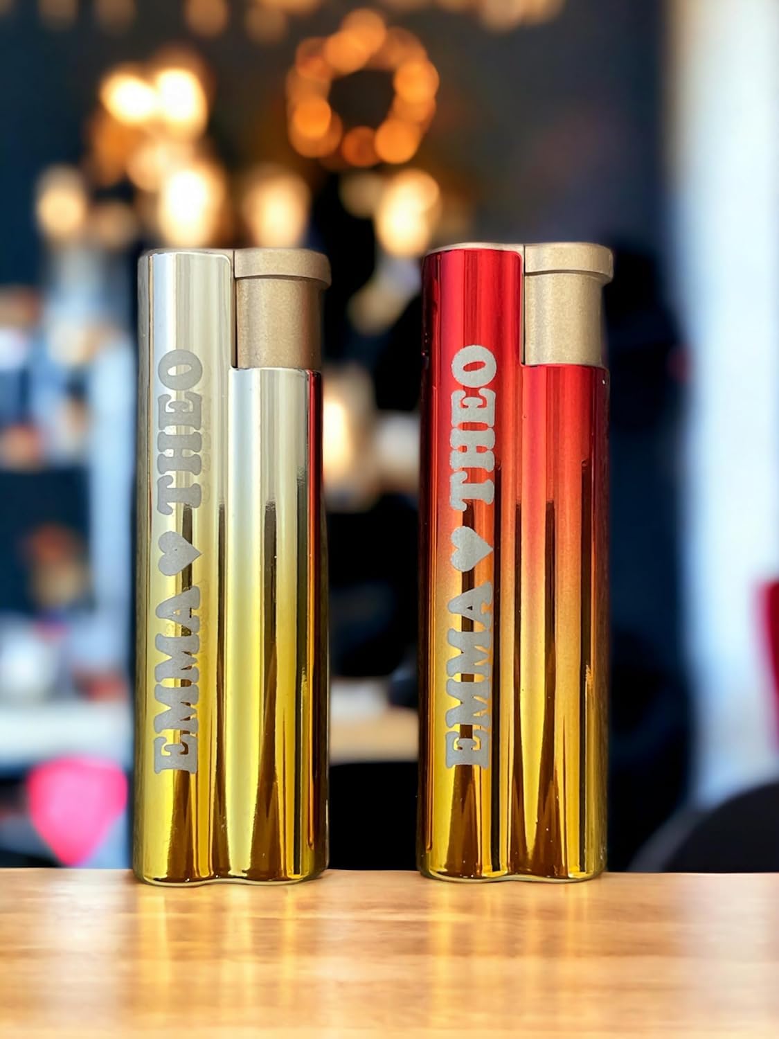 Clearfee Jet Flamme Sturmfeuerzeug | Windfest, Witterungsfest | Nachfüllbar | Elegant Gold Metallic Farben | Elektronik Jet Turbo Flamme Feuerzeug (mit Personalisierung, 25)