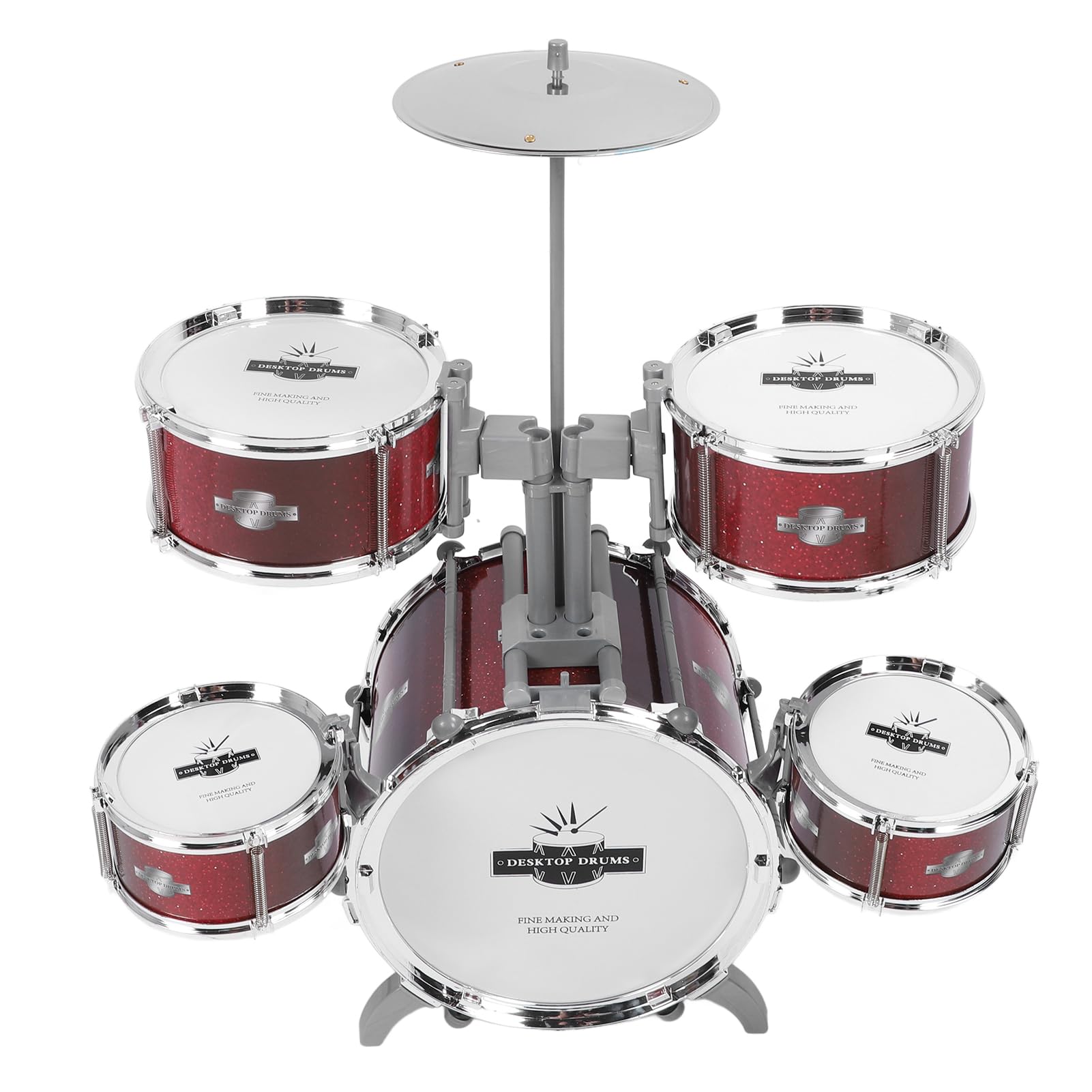 Sxhlseller Jazz-Schlagzeug-Spielzeug |ABS-Percussion-Kit mit Galvanisierung, Eltern-Kind-Musikinstrument für und Mädchen, Pädagogische Simulationstrommel
