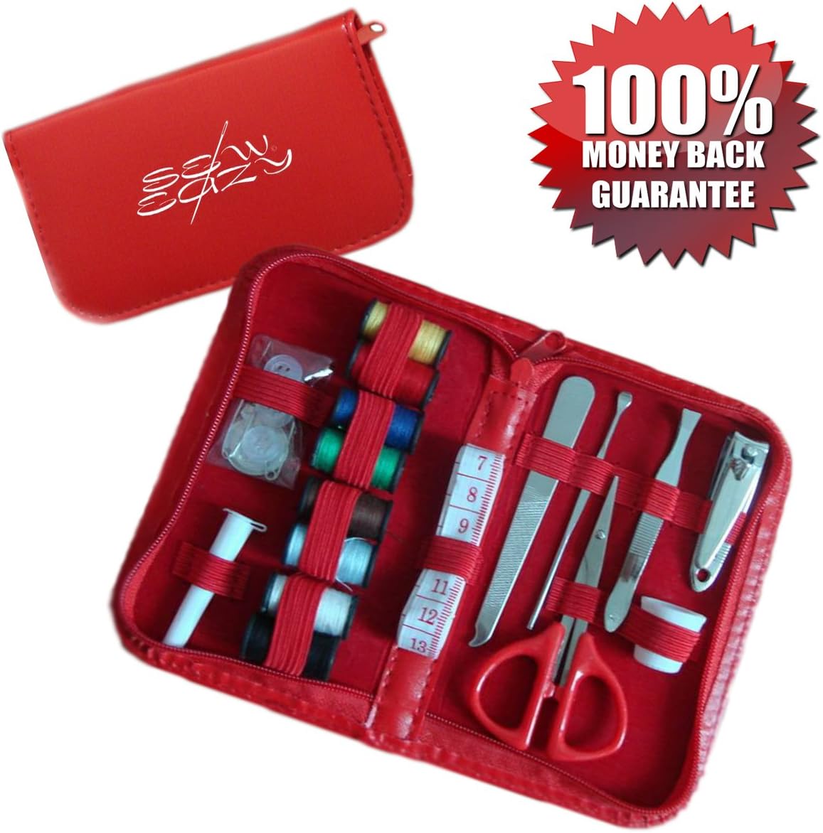 Sewing Kits for Adults – Sewing Kits for Beginners – Sewing Kits for Girls – Sewing Kit for Travel – Needles – Pins – Tape Measure – Cotton Threads – Scissors – Thimble – Buttons