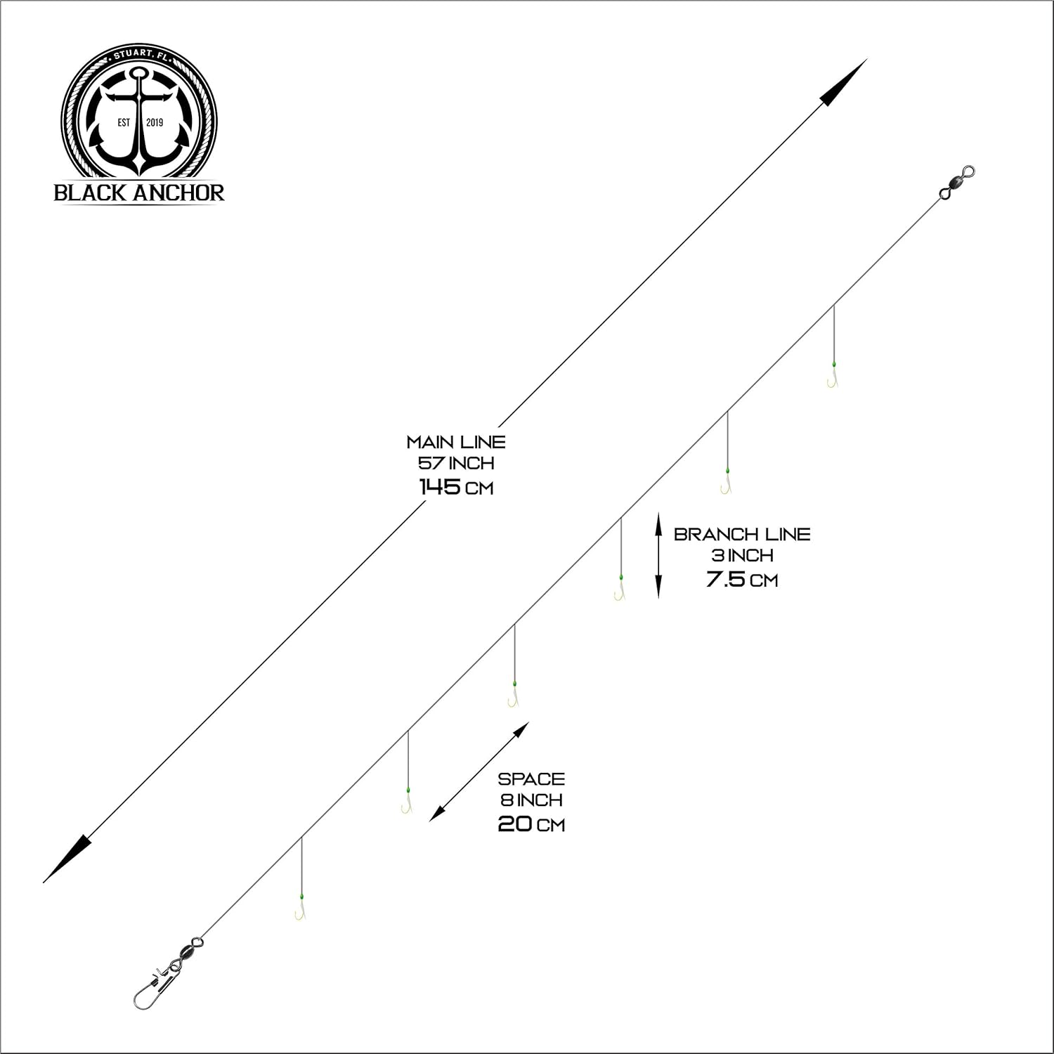 Black Anchor 24 Pack Sabiki Rigs | 8 Size #4, 8 Size #6, and 8 Size #8 Bait Rigs | Green Fishing Beads High Carbon Saltwater Hooks : Sports & Outdoors