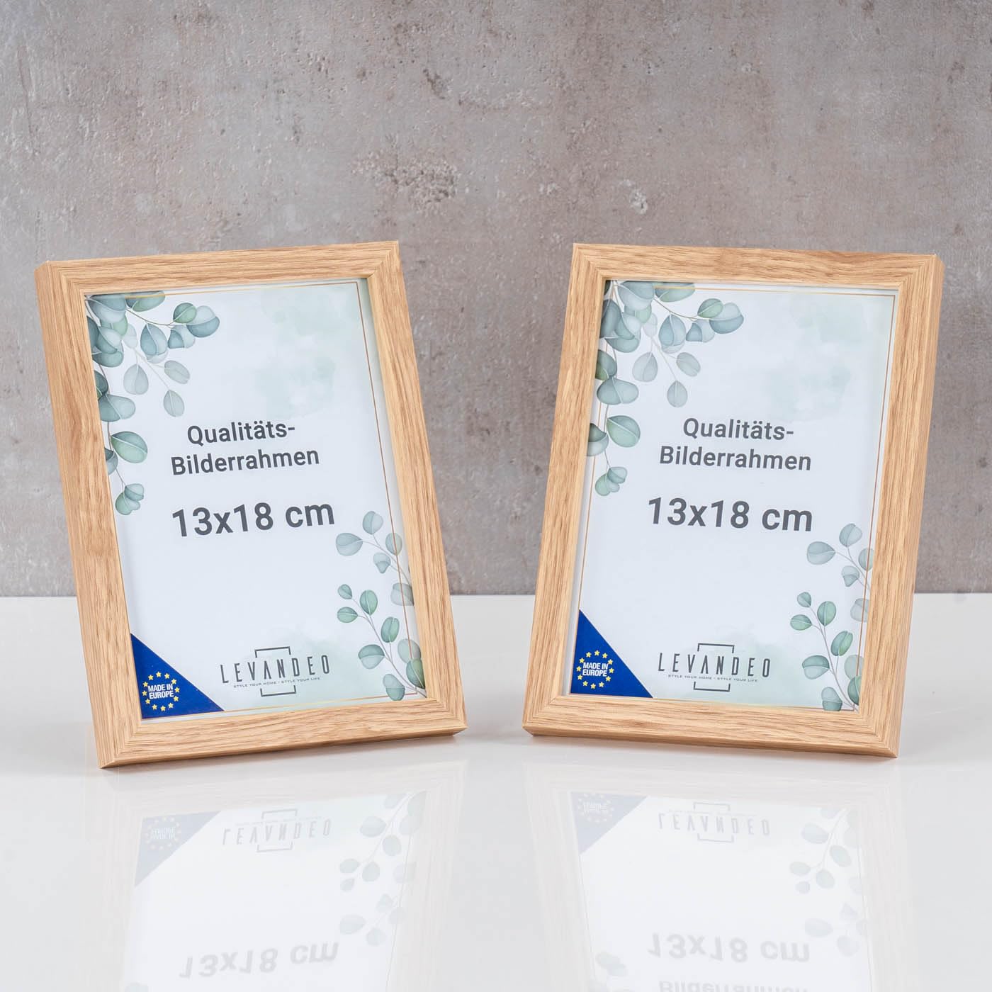 levandeo Juego de 10 marcos de fotos 13 x 18 cm, aspecto de roble natural, marco de fotos de madera, decoración de mesa, decoración de pared