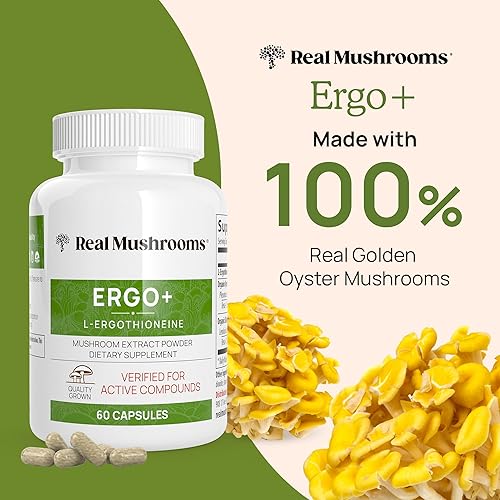 Miniatura 6 de Paquete de ergotioneína (60 unidades) y melena de león (120 unidades) con extractos de hongos shiitake y ostras, longevidad y cognición, vegano, sin