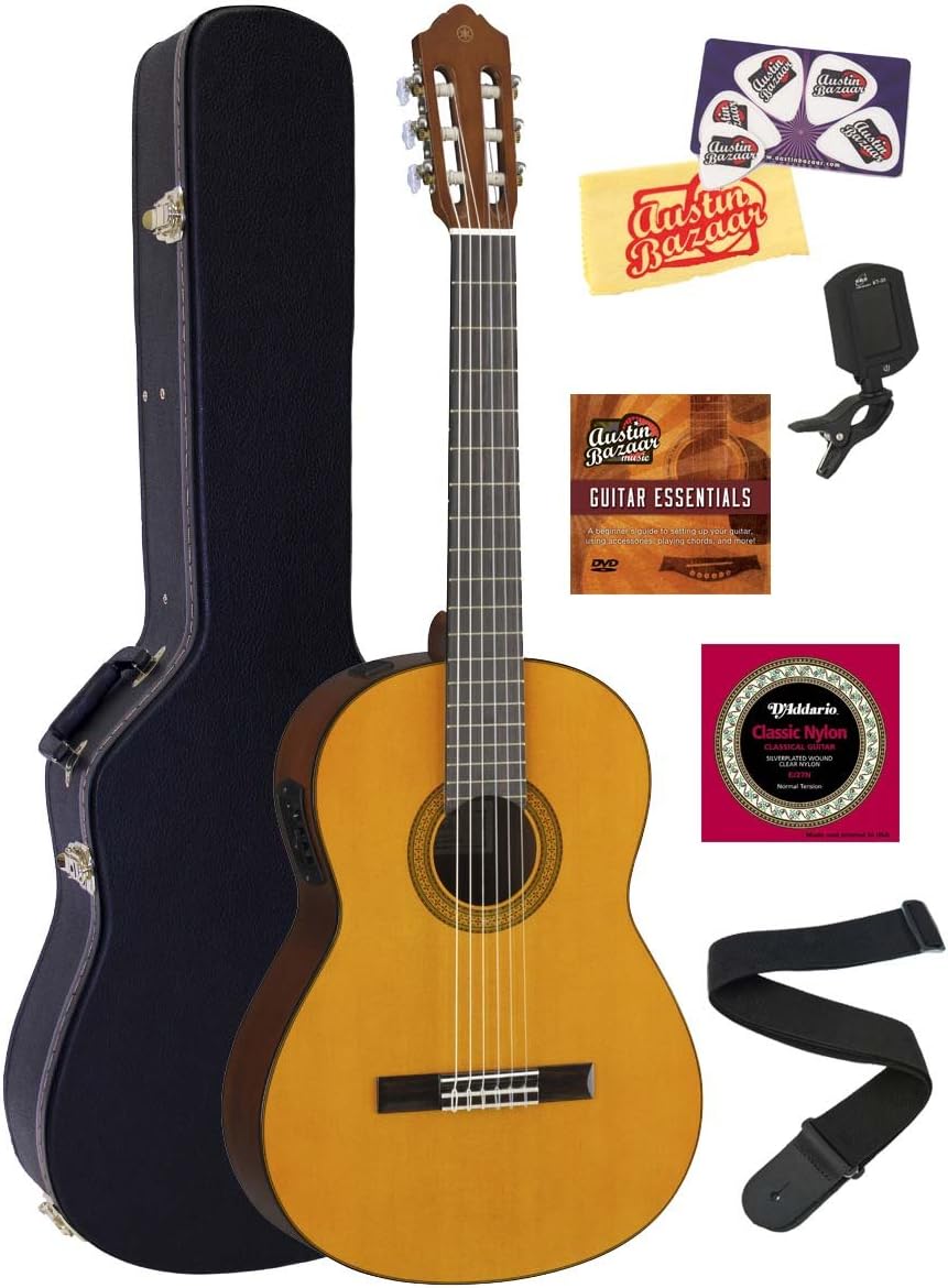 Yamaha CGX102 AcousticElectric Classical Guitar Bundle