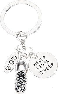 Infinity Collection Marathon Gifts - Never Give Up Runner Keychain, Running Jewelry, Marathon Jewelry, 26.2 Keychain