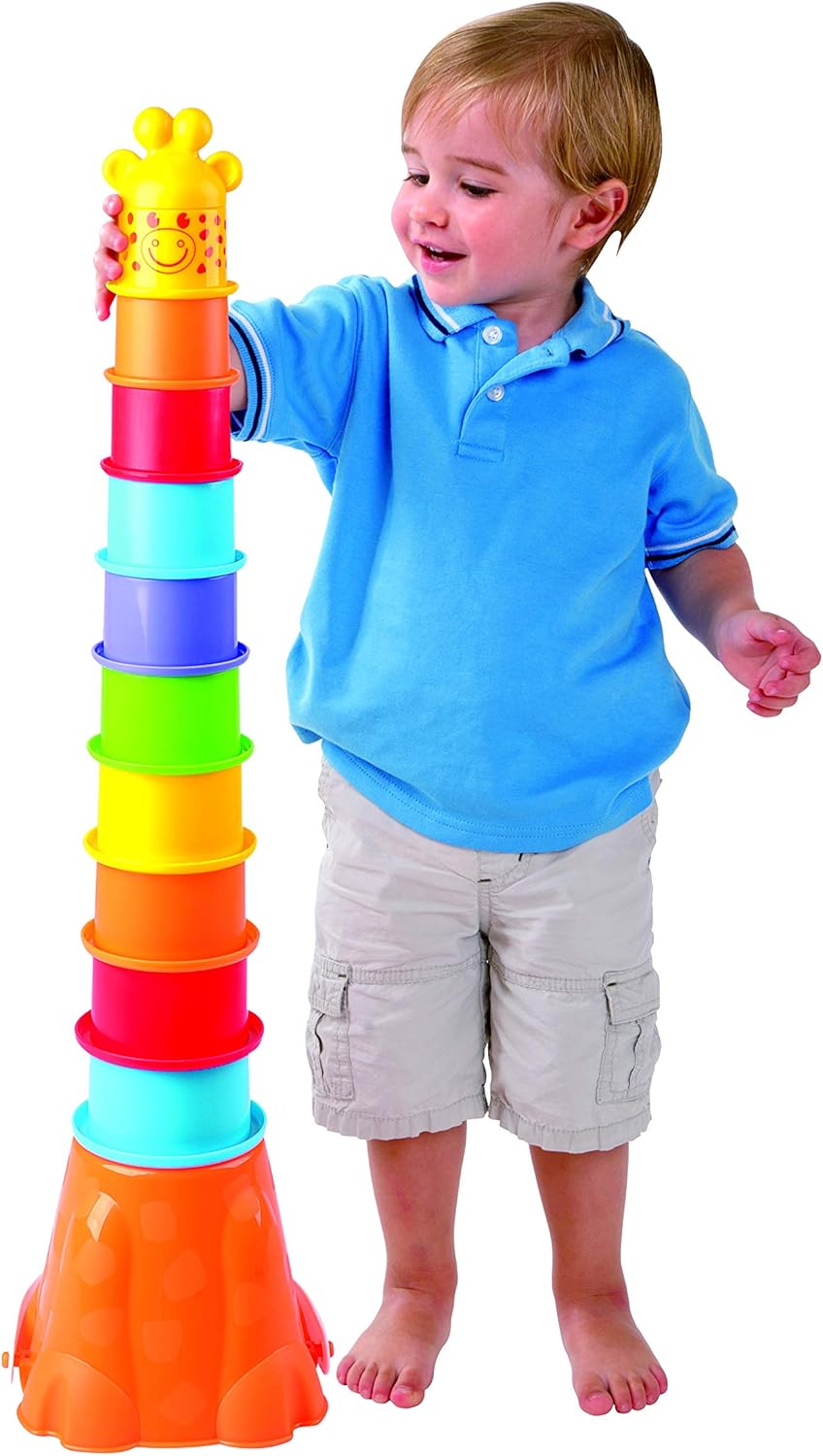 PLAY Giraffe Activity Center Stacking Cups Baby Toys Educational Toddler Toys Top Blocks Game Kit BPA Free Toys for 1 2 3 4-5 Year Old Girls Boys