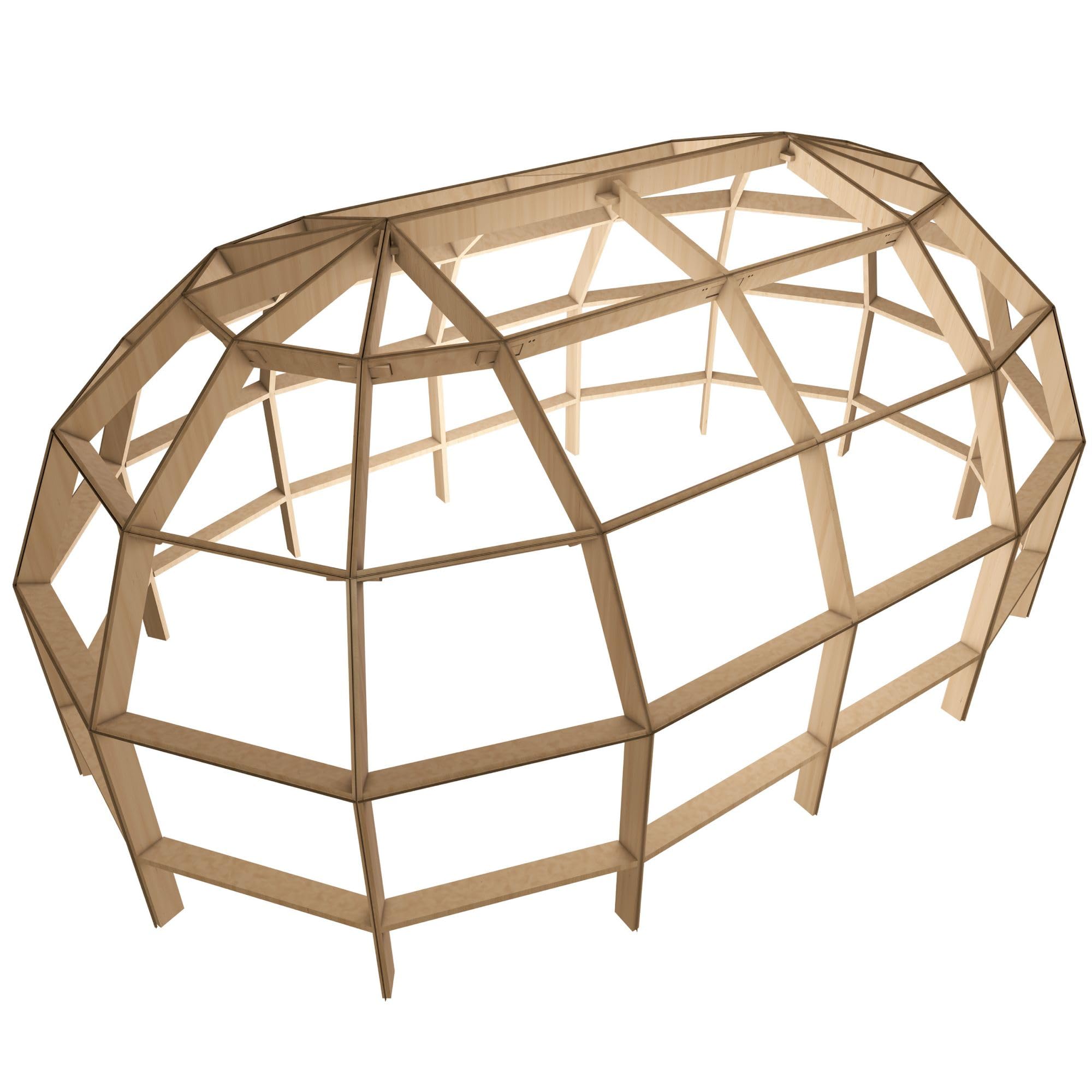 19m² Bausatz Gartenhaus, 1 Etage, Long Dome Braun Holz | Tiny House, Holzhaus, Set mit allen Einzelteilen für Holzrahmen, Innen- & Außen individuell gestaltbar