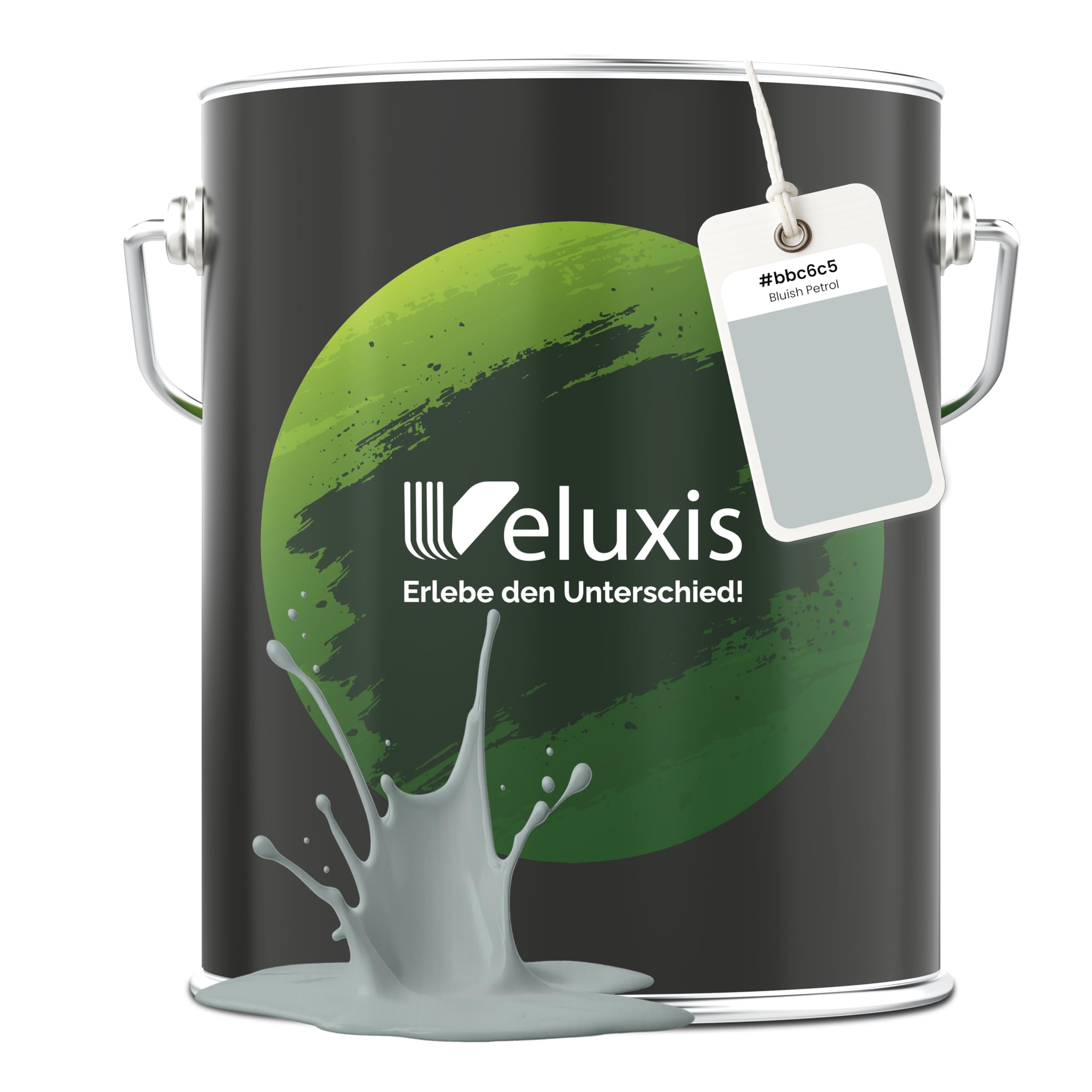 Pintura de pared azul premium para interiores - 5 litros y cobertura Clase 1, sin vetas, poco goteo y ecológica, sin COV - (Bluish Petrol)