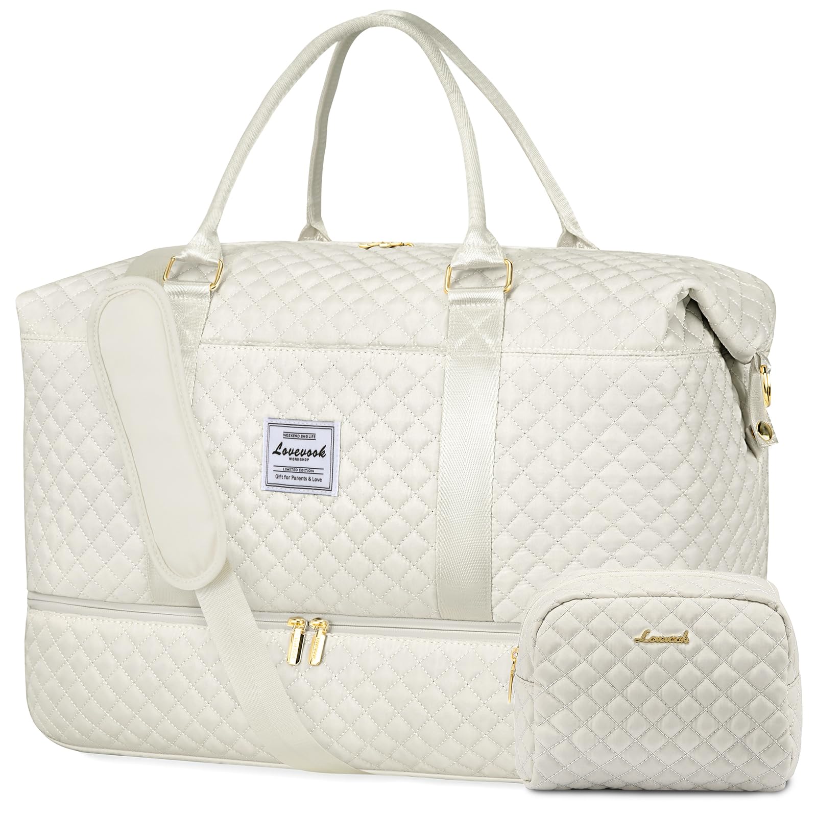 LOVEVOOK Borsa da Viaggio Donna Borsone Palestra Donna Bagaglio a Mano Easyjet Cabin Bag Weekend Travel Duffel Gym Bag con Organizer Valigia Grande Borsa Parto Ospedale Mamma Nascita per Aereo Sauna