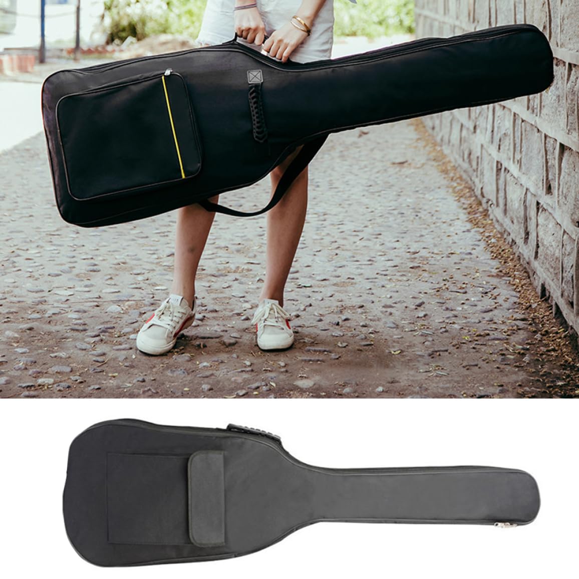 Bolsa para bajo eléctrico, Bolsa Impermeable Acolchada de 5 mm de Espesor con Correas de Hombro Ajustables