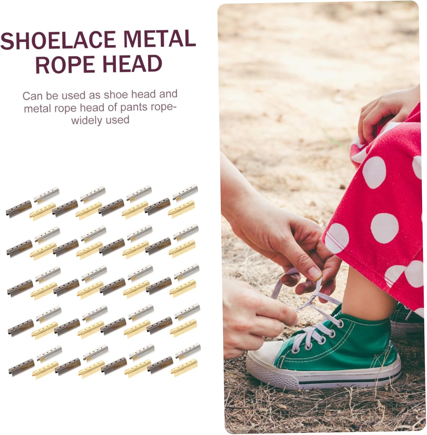150pcs Metal Rope Hat Rope Shoelace Tips Metal for Sneakers Easy Repair