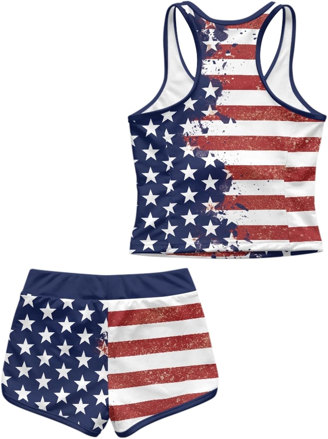 Girl's Tankini Bathing Suit, 2 Piece Modest Beachwear with Shorts Tummy Control Swimsuit for Summer Vacation