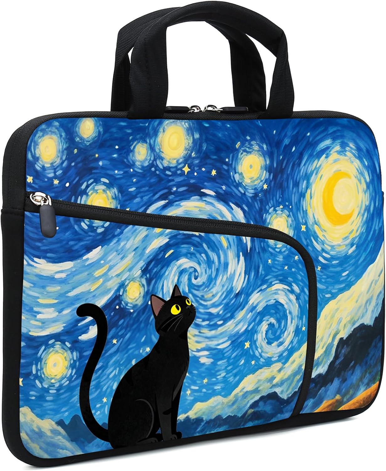 15Inch Laptop Sleeve Carrying Bag with Handle， Front Pocket for Placing Power Adapter and Mouse for men women
