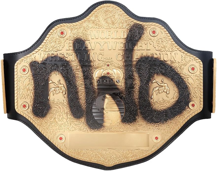 WWE Authentic Wear NWO Spray Paint WCW Championship Replica Title Belt Gold/Black