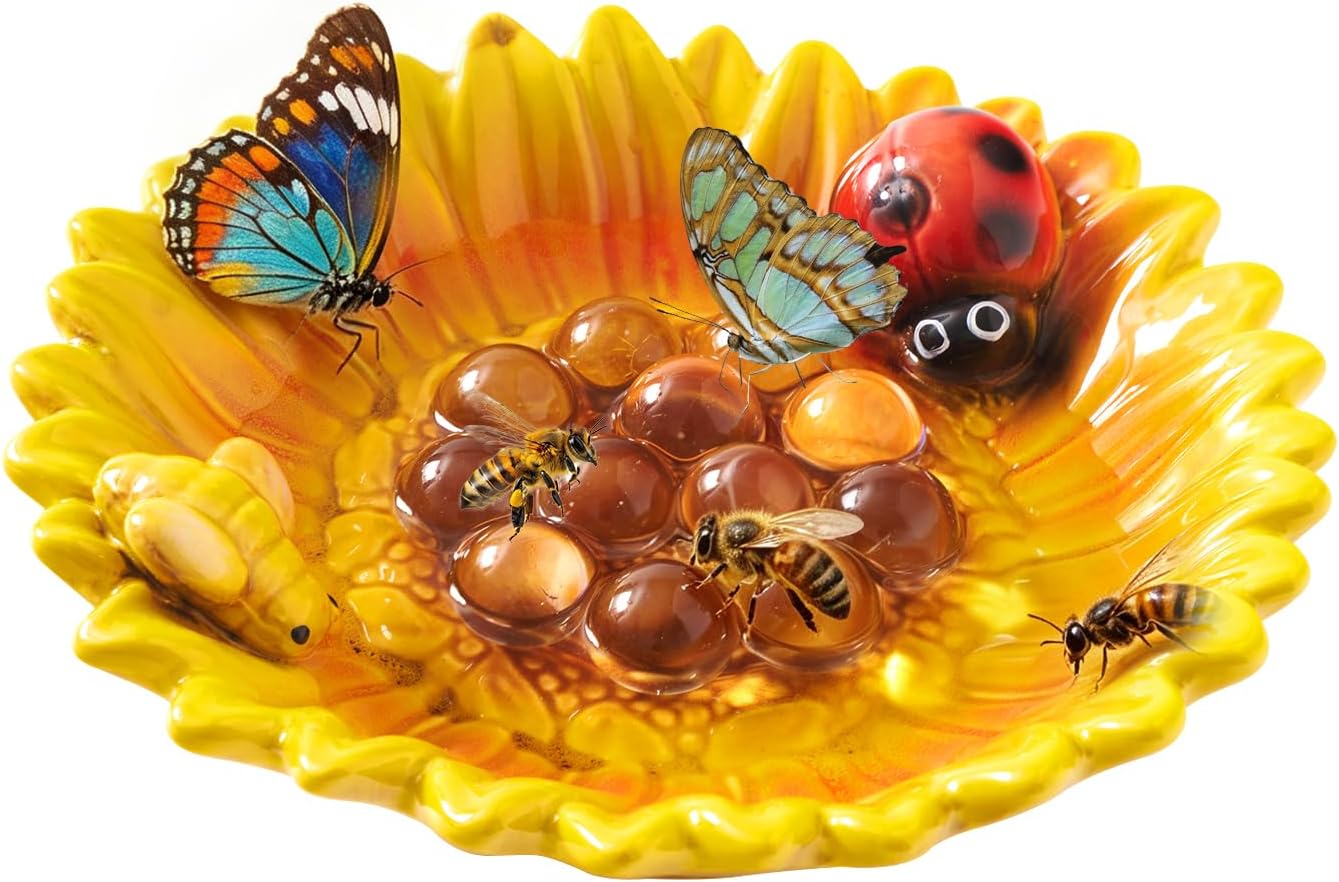 Butterfly Bee Sunflower Watering Station for Outdoor
