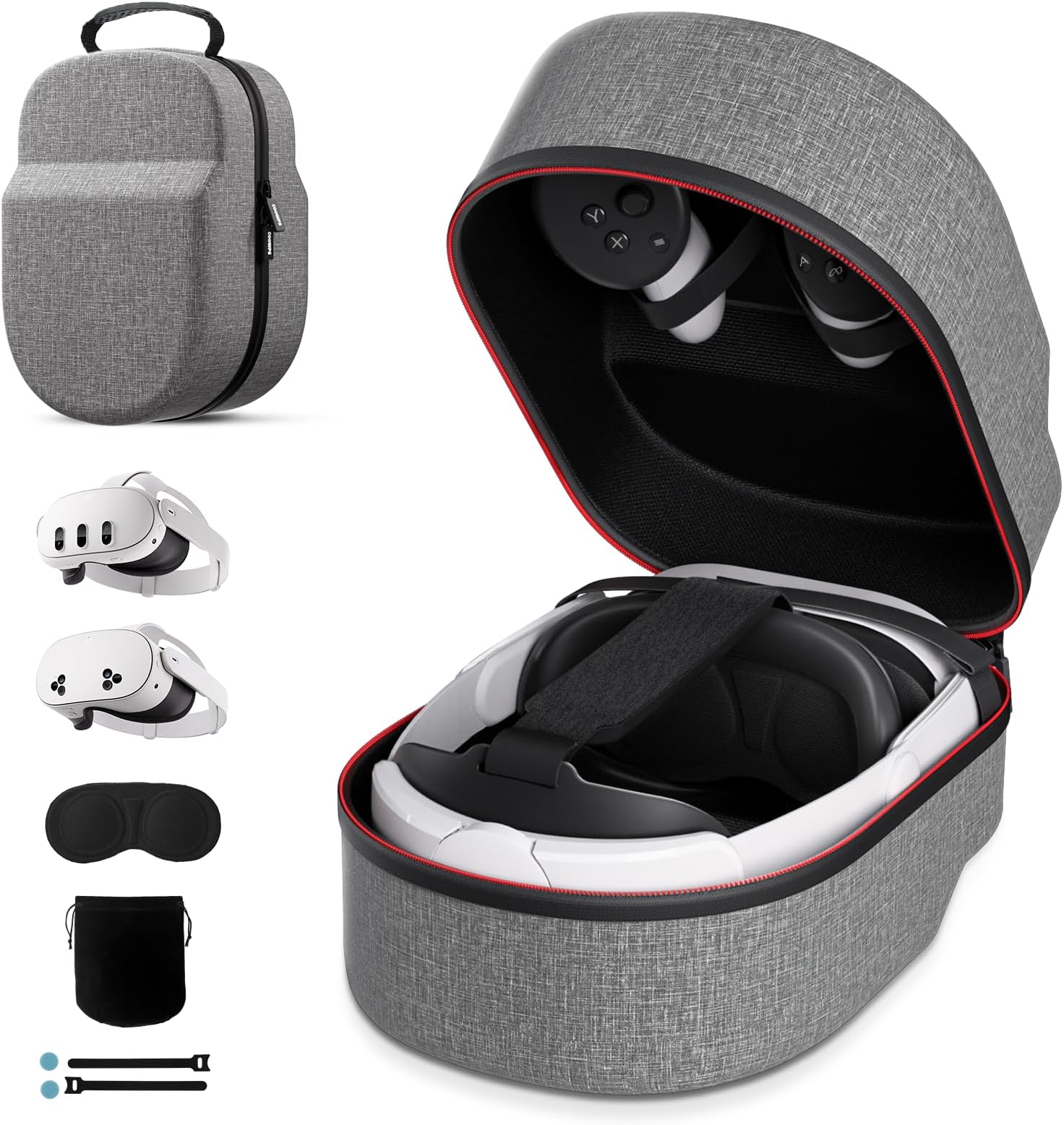 Carrying Case for Meta Quest 3S/Quest 3/Quest 2, Compatible with BOBOVR/Kiwi Design/Official Head Strap, Portal Full Protection for Travel Storage