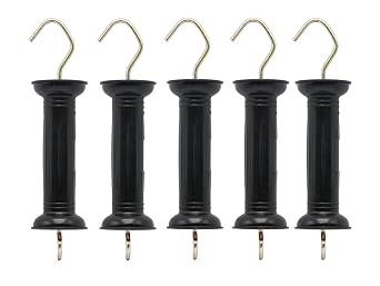 5 PCS Electric Fence Plastic Gate Handle Insulators, Heavy Duty Gate Handle, Black