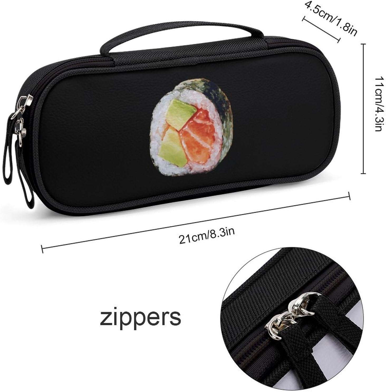 Salmon Avocado Sushi1 Travel Makeup Bag Tote Cosmetic Organizer Handbag image 2