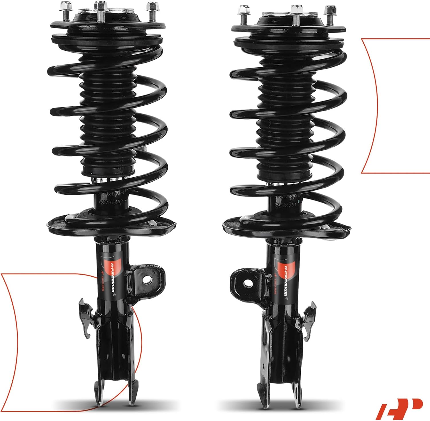 A-Premium Front Struts Compatible with Toyota Prius 2010-2015 - 2x Replacement Suspension Complete Strut Assembly Shock with Coil Spring