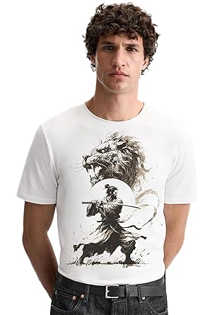 Buy VLAM Loose Fit Japanese Samurai Tshirt for Men | Cool Graphic