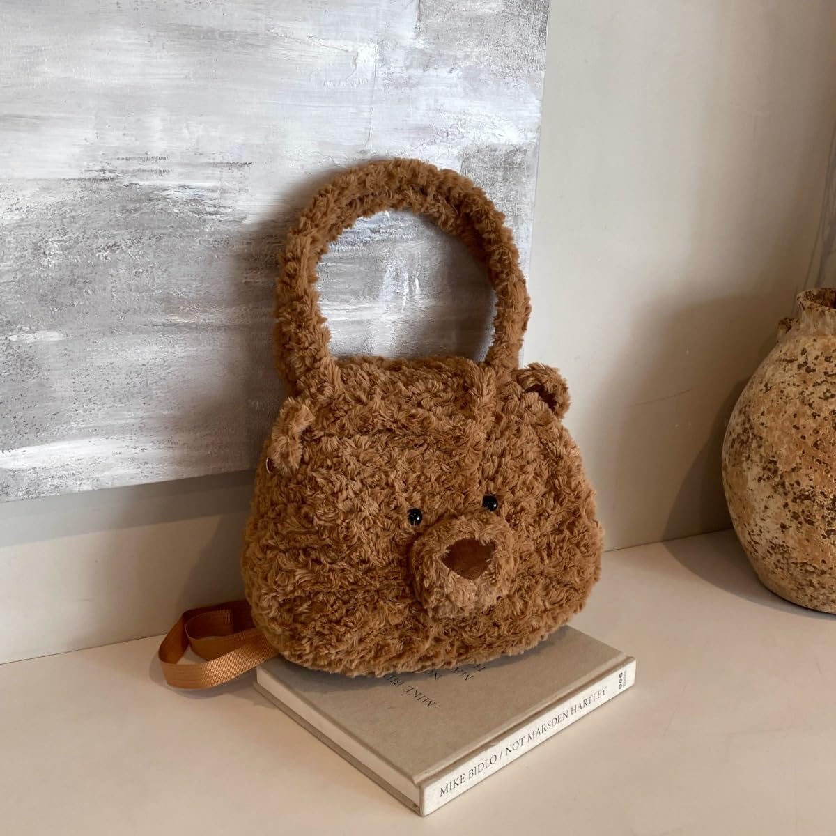 Bear Crossbody Bag Cute Cartoon Crossbody Bag Plush Casual Messenger Bag Shoulder Bag (brown) - Image 4