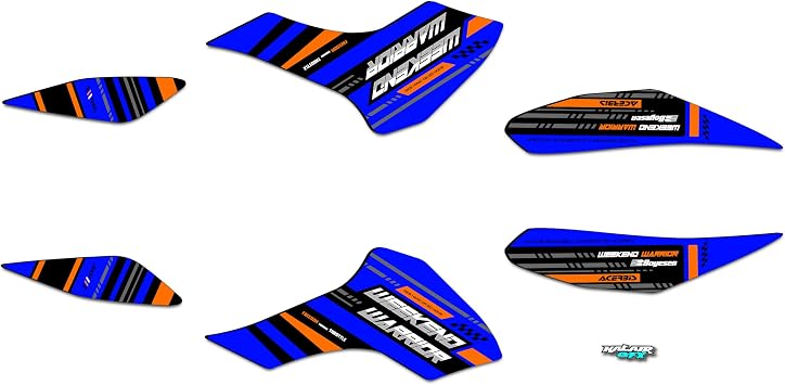 Graphics Kit for Kayo SPORTS ATV FOX-70, AY-70, STORM-70 All Years WARRIOR Series Blue 09 Mil - ATV UTV Custom Racing Graphics Stickers Decals Kit, no-plastics