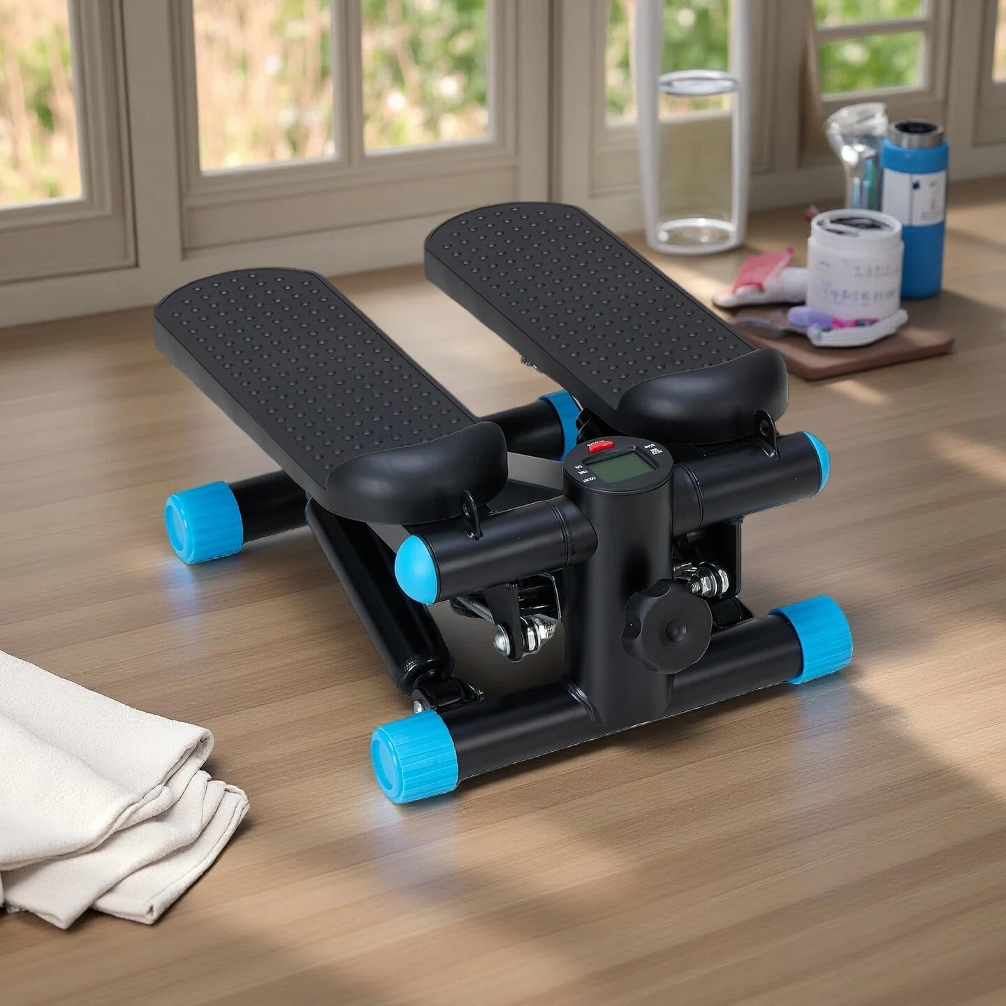 Steppers for Exercise at Home Workout Equipment, Mini Stepper Exercise Machine for Senior Citizens, Twist Stepper with Resistance Bands, Cardio Weight Loss Equipment Home