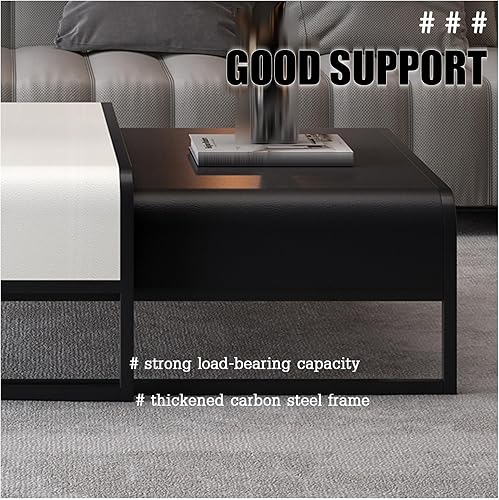 Miniatura 5 de Mesas auxiliares, mesa de centro para sala, juego de 2 mesas auxiliares anidables, con marco de metal, mesa moderna y única, mesa industrial