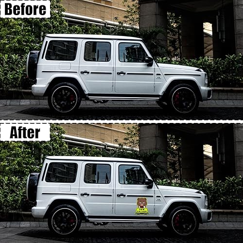 Miniatura 4 de Adhesivo reflectante con imán de conductor estudiante, 3 piezas con patrón de oso marrón Please Be Patient, calcomanía magnética reutilizable de