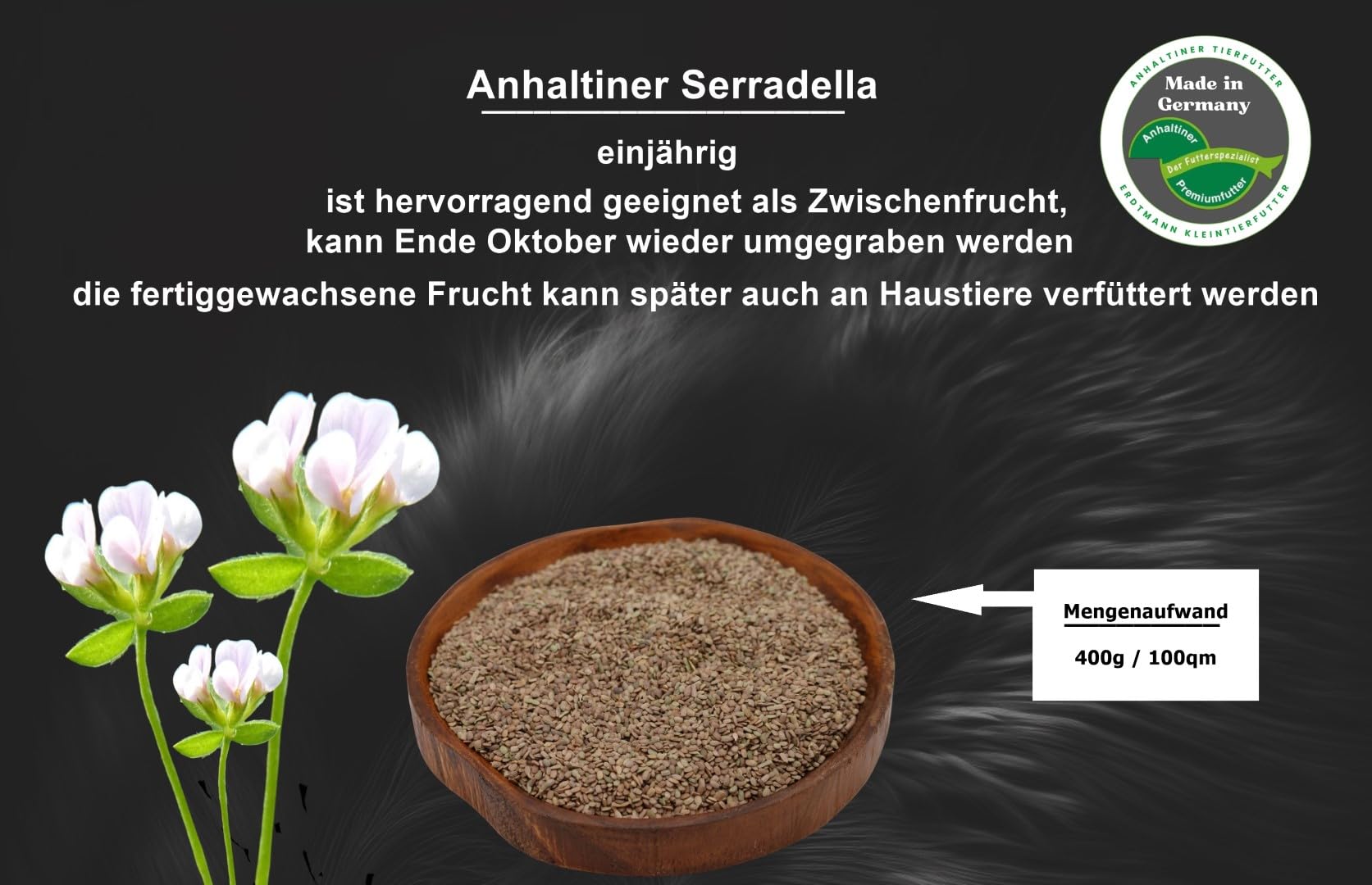Anhaltiner Serradella 1 kg Saat einjhrig Grunddngung Zwischenfrucht fr  Haustiere geeignet : Amazon.de: Garten