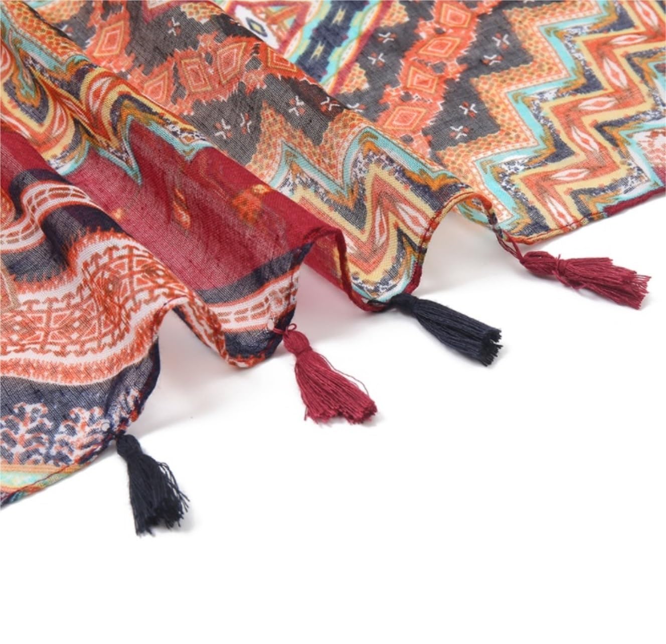 Bufanda Chal Bufanda Boho Para Mujer Bufanda Ligera Con Estampado Floral Otoño Invierno Mantón Con Flecos Suave y Cálida