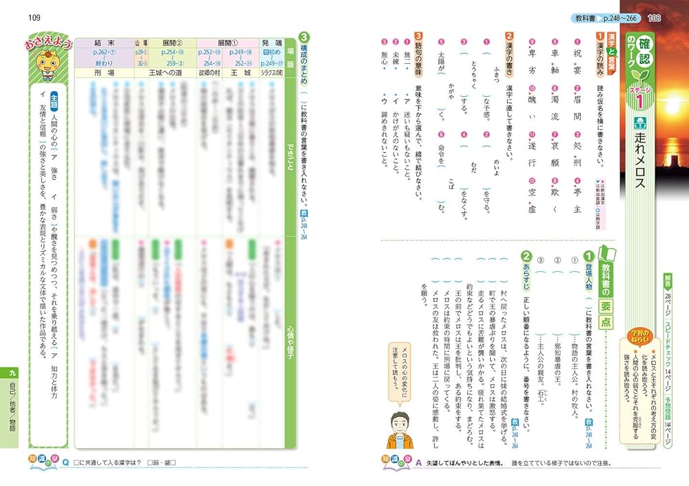 中学教科書ワーク 国語 2年 教育出版版 (オールカラー,付録付き