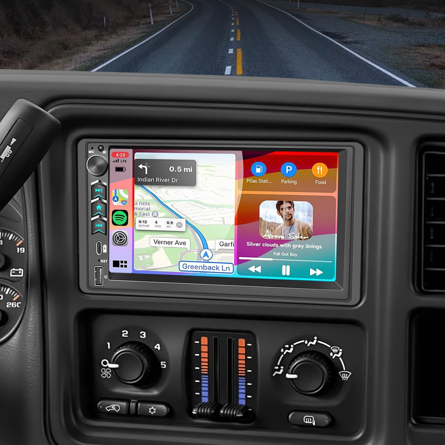 Car Radio Stereo for Chevy Silverado SSR Tahoe Suburban GMC Sierra Yukon Cadillac Escalade 2003-2006 /Colorado 2004-2012/CarPlay Android Auto GPS Navi WiFi, Backup Camera, Physical Button Knob SWC