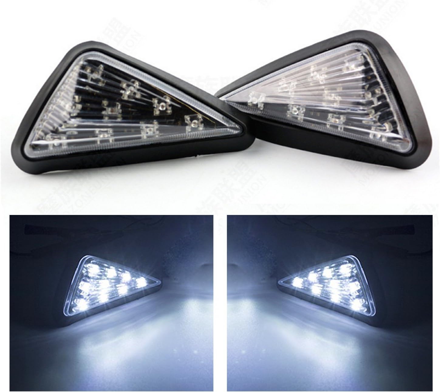 Triangle Flush LED Motorcycle Turn Signals Blinkers Indicator Lights 1 Pair (Amber)