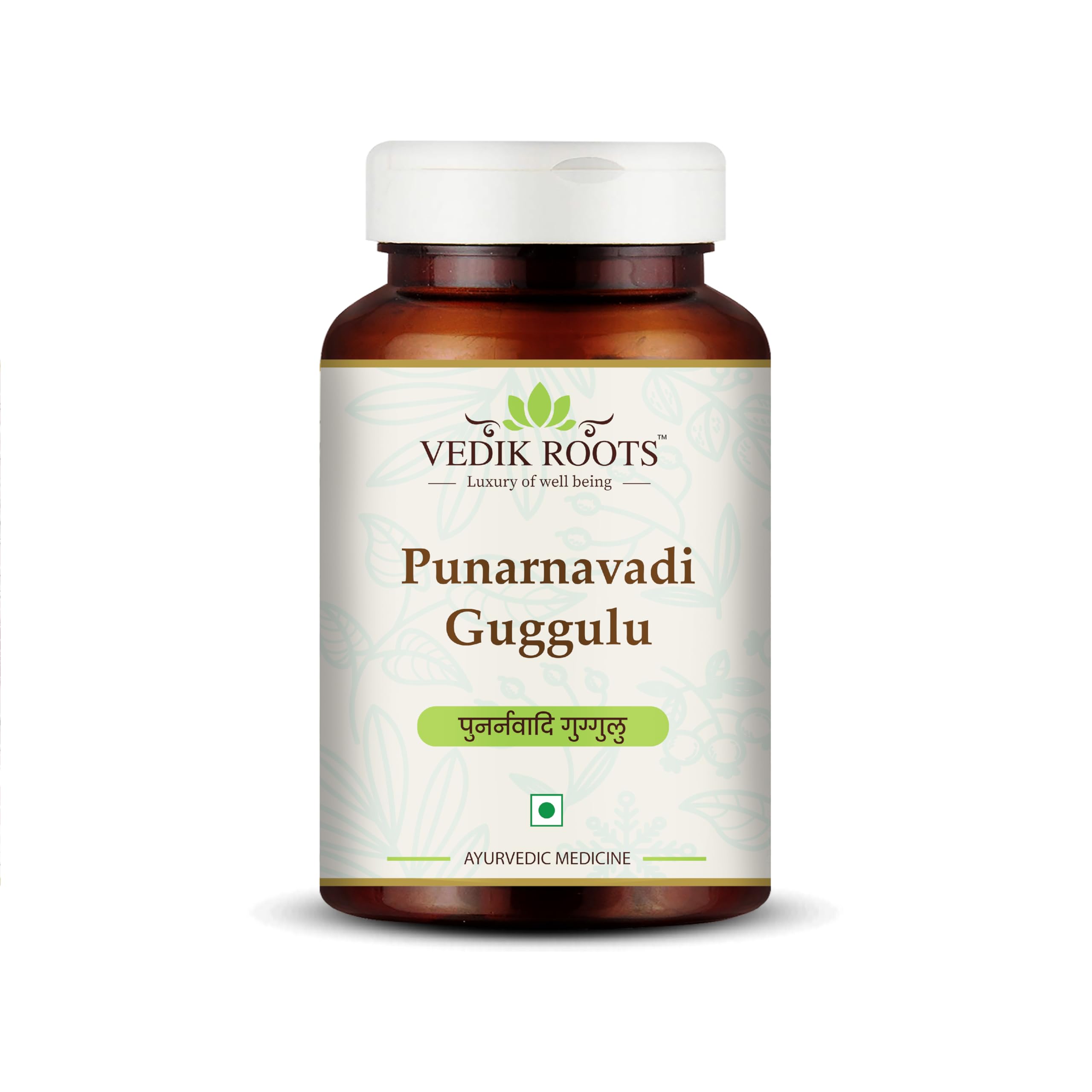 Punarnavadi Guggulu - Supports Kidney and Liver Health | Promotes Natural Fluid Balance | Ayurvedic Herbal Supplement | 60 Tablets