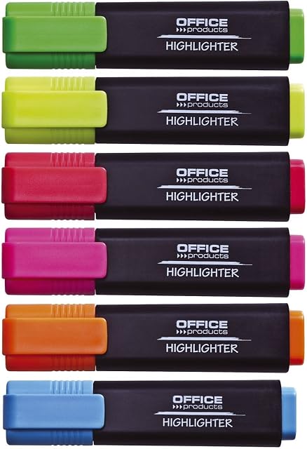 Unbekannt 17055219-99 Marker Tekstowy, Wielokolorowy, 6 sztuk