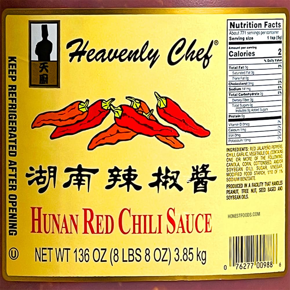 Heavenly Chef Hunan Red Chili Sauce, 128 Oz (1 Gallon)